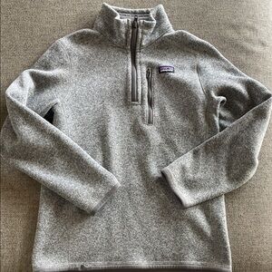 Patagonia Kid’s Large (12) Better Sweater 1/4 Heather Gray Fleece